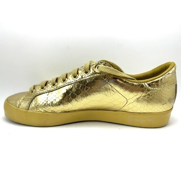 Adidas JS Rod Laver Jeremy Scott Gold Sneakers D65861 Men's 7.5 Snakeskin Shoes - Picture 4 of 16